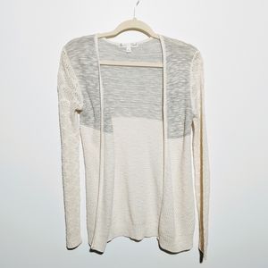 Closet Space Cream and Gray Cardigan Sweater Sz M